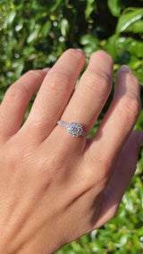 Diamond 18ct White Gold Halo Engagement Ring