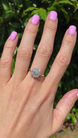 Vintage Diamond 18ct Gold Nine-Stone Daisy Cluster Ring (1.30cts)