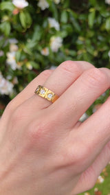 Antique Victorian Old-Cut Diamond 18ct Gold Three-Stone Gypsy Ring