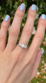 Art Deco Platinum Old-European Cut Diamond Three-Stone Engagement Ring (1.65cts)