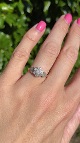 Art Deco 18ct Gold & Platinum Diamond Daisy Ring