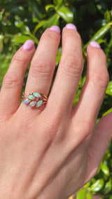 Vintage Opal & Diamond 18ct Gold Dress Ring