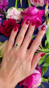 Vintage 1989 Sapphire & Diamond 18ct Gold Cluster Engagement Ring