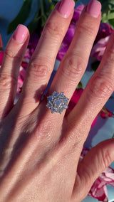 Vintage 1990 Diamond 18ct Gold Daisy Cluster Engagement Ring (3.00cts)