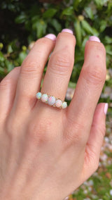 Antique Opal & Diamond 18ct Gold Five Stone Ring