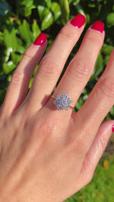 Vintage 1990 Diamond 18ct Gold Daisy Cluster Engagement Ring (1.50ct)