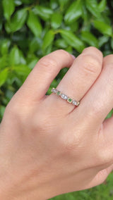 Emerald & Diamond 9ct Gold Geometric Stacking Band Ring