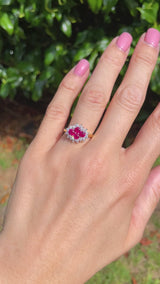Ruby & Diamond 18ct Gold Four-Stone Cluster Ring