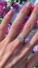 Vintage 1989 Diamond 18ct Gold Star-Cluster Ring (0.60cts)