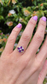 Amethyst & Diamond 9ct Gold Cluster Ring