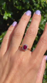 Vintage 1983 Ruby & Diamond Engagement Ring By Cropp and Farr