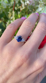 Sapphire & Diamond Platinum Engagement Ring (1.90ct)