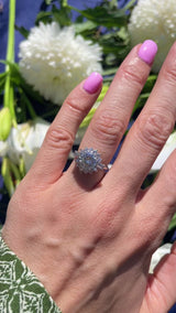 Vintage Boodles 2 Carat Diamond Platinum Cluster Engagement Ring (2.54cts)