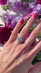 18ct White Gold Diamond Sunburst Halo Engagement Ring (1.25cts)
