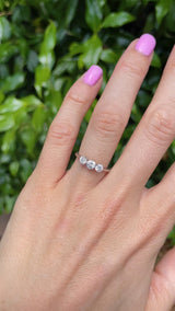 Art Deco Transitional-Cut Diamond Platinum Three-Stone Engagement Ring (0.60cts)