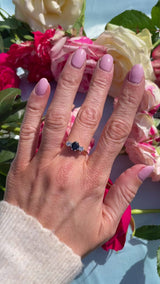 Vintage Sapphire & Diamond 18ct Gold Platinum Three-Stone Ring (0.80cts)