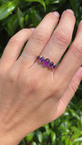 Antique Victorian Style Amethyst Cabochon & Rose Gold Ring
