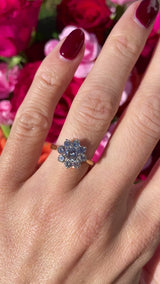 Vintage 18ct Gold Diamond Daisy Cluster Engagement Ring (1.30cts)