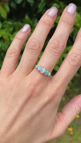 Edwardian Australian Opal 18ct Gold Five-Stone Ring