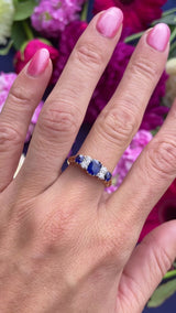 Edwardian Three-Stone Sapphire & Diamond 18ct Gold Ring