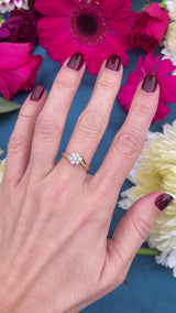 Vintage Diamond 18ct Gold Daisy Crossover Cluster Ring (0.50cts)