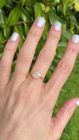 18ct Gold Opal & Diamond Crossover Ring By Cropp and Farr