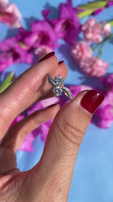 Art Deco Diamond Platinum Crossover Engagement Ring (0.86cts)
