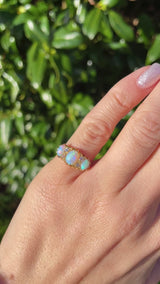 Antique Edwardian Opal & Diamond 18ct Gold Ring