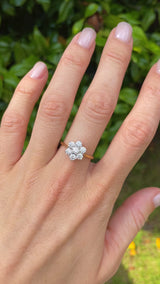 Vintage 18ct Gold Diamond Daisy Cluster Ring (1.00ct)