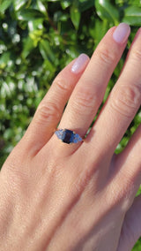 Vintage 1993 Sapphire & Diamond 18ct Gold Ring