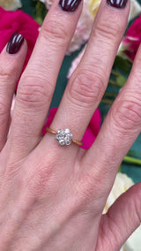 Art Deco 18ct Gold & Platinum Seven-Stone Diamond Daisy Cluster Ring