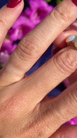 Art Deco Opal & Diamond 18ct White Gold Platinum Ring