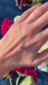 Ruby & Diamond 18ct White Gold Pendant Necklace