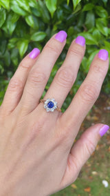 Antique Victorian Sapphire & Old-Cut Diamond 18ct Gold Cluster Ring