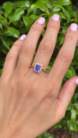 Tanzanite & Diamond 18ct Gold Cluster Ring