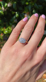 Vintage 1988 Vari-Cut Diamond 18ct Gold Cluster Ring (0.58cts)
