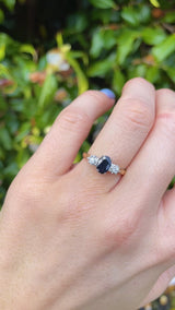 Vintage 1993 Sapphire & Diamond Three-Stone Engagement Ring