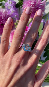 Vintage 1982 Aquamarine & Diamond 18ct Gold Seven-Stone Ring (3.88cts)