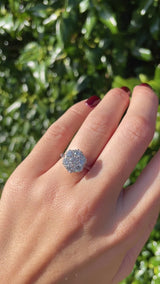 Vintage Diamond 18ct White Gold Cluster Engagement Ring (1.40cts)