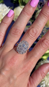 Antique Edwardian Old-Cut Diamond 18ct Gold & Platinum Cluster Ring