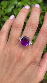 18ct White Gold Amethyst & Diamond Cocktail Ring (5.57ct)