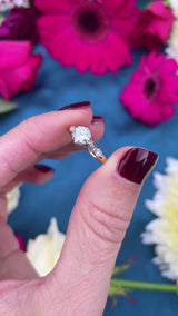 Art Deco Diamond 18ct Gold Platinum Engagement Ring (0.70cts)