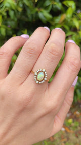 Edwardian Style Opal & Diamond 18ct Gold Ring
