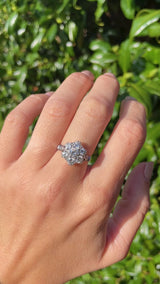 Vintage Diamond 18ct White Gold Cluster Engagement Ring (1.65ct)