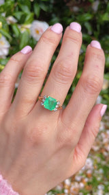 Vintage 1982 Emerald & Diamond Gold Ring