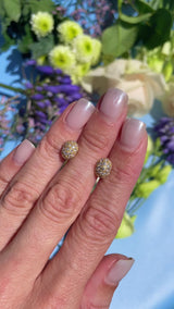 Vintage 1996 18ct Gold Diamond Oval Stud Earrings (0.38cts)