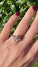 Vintage Diamond 18ct Gold Daisy Cluster Ring (1.00ct)