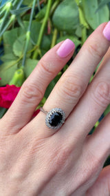 Vintage Sapphire & Diamond 18ct White Gold Cluster Ring (2.40cts)