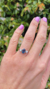 Vintage Sapphire & Diamond Three-Stone Engagement Ring (1.35ct)