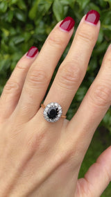 Vintage Mid-Century Sapphire & Diamond 18ct Gold Platinum Cluster Ring (1.80cts)